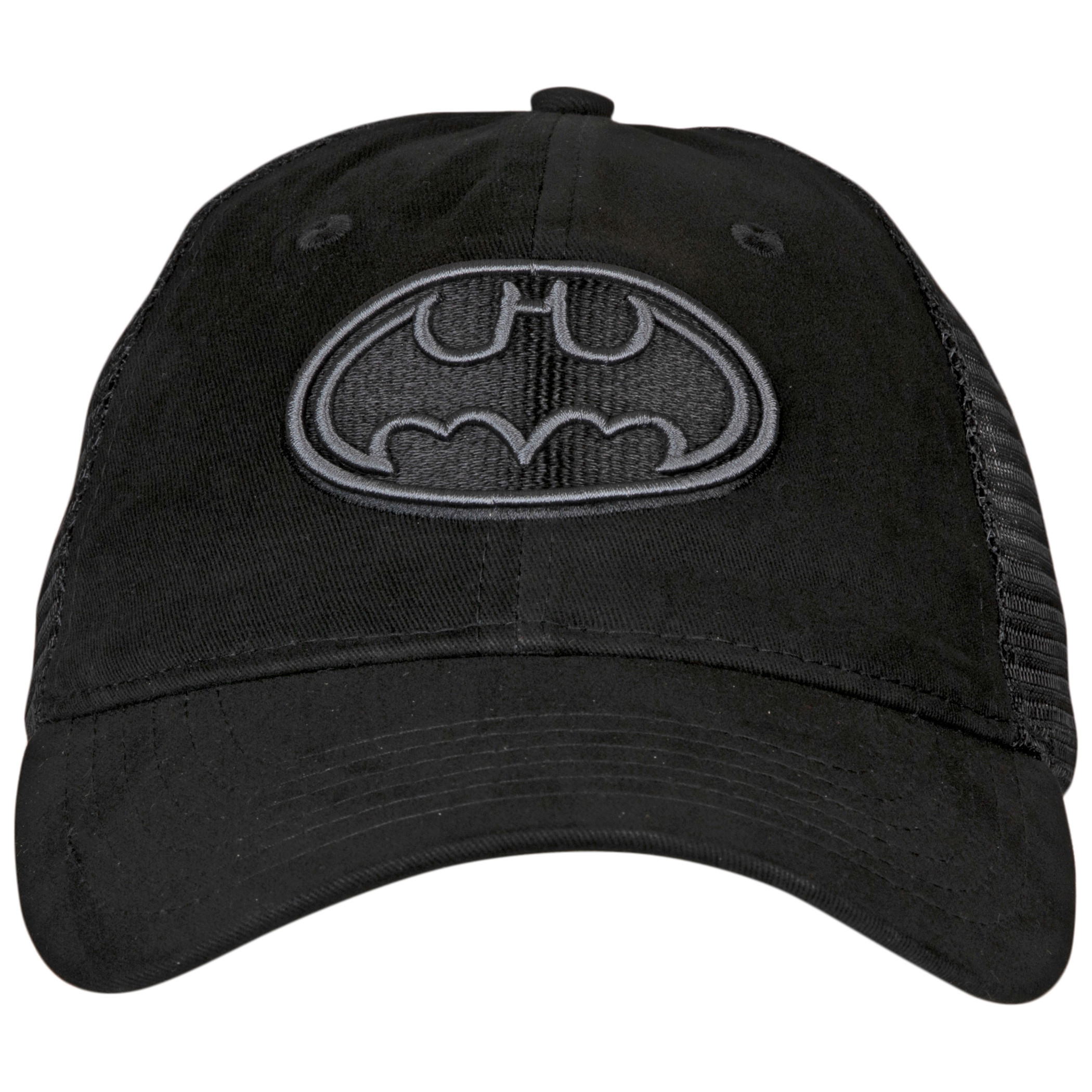 Batman Classic Symbol In Black Curved Brim Adjustable Dad Hat
